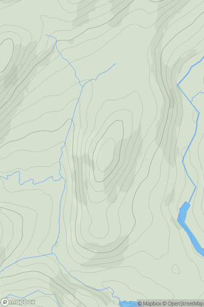 Thumbnail image for Dinas [Aberystwyth to Welshpool] [SN742833] showing contour plot for surrounding peak